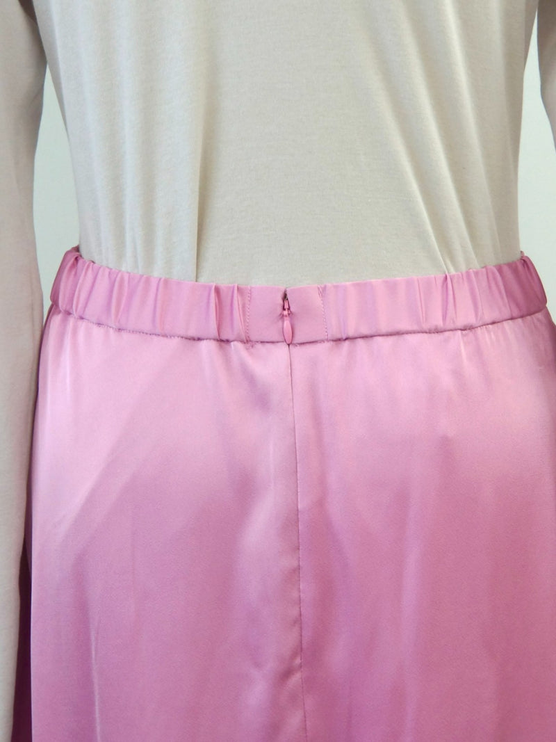 satin tiered skirt / PINK