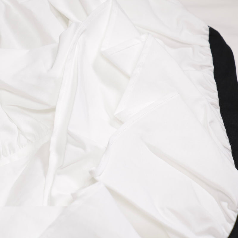 gather sleeve blouse / WHITE